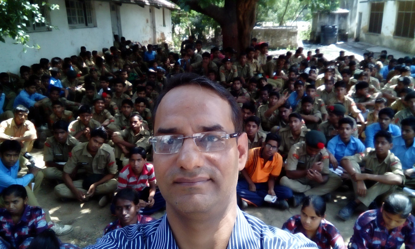 Taking a Selfie with NCC Cadets After Conducting an Energetic Session in Udaipur